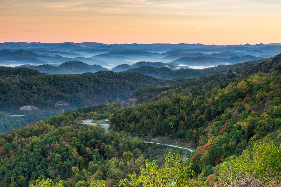 Contact - Road Winding Through Forest with Mountains in West Virginia